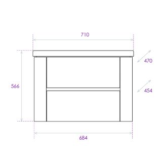 Тумба под раковину подвесная Onika Стоун 107066 70 см белый/ателье светлое